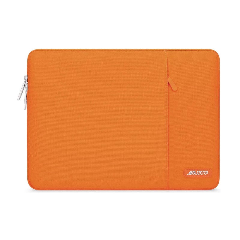 MOSISO Laptop Sleeve Bag Compatible with MacBook Air/Pro  13-13.3 inch Notebook  Compatible with MacBook Pro 14 inch M3 M2 M1 Chip Pro Max 2024-2021  Polyester Vertical Case with Pocket  Orange - Image 1